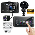Hanru 1296P HD Dash Cam Front and Rear Dual Dashcam, Dash Camera, 4-inch Touch Screen LCD Display Car Camera, Night Vision, Parking Mode, G-Sensor, Loop Recording, 170° Wide Angle DVR Recorder