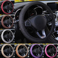 Happy Date Universal Vehicle Steering Wheel Cover, Ice Silk Breathable Microfiber Non-Slip, Warm in Winter and Cool in Summer, Steering Wheel Cover for Men and Women