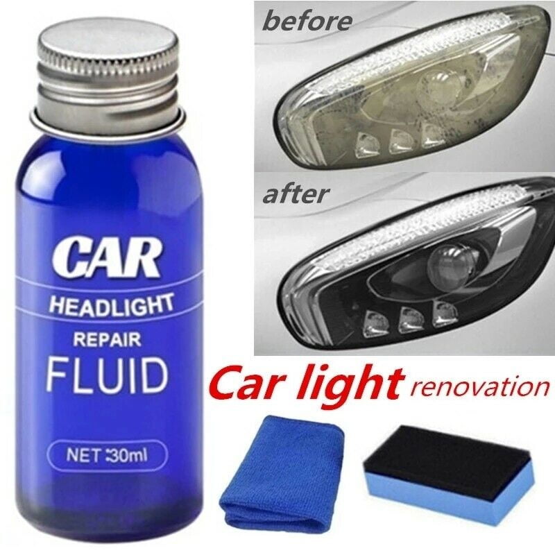 Headlight Lens Restoration System Repair Kit Car Plastic Light Polishing Cleaner 30ml