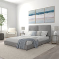 Hillsdale Arden Upholstered Pillow Queen Platform Bed, Nature Gray