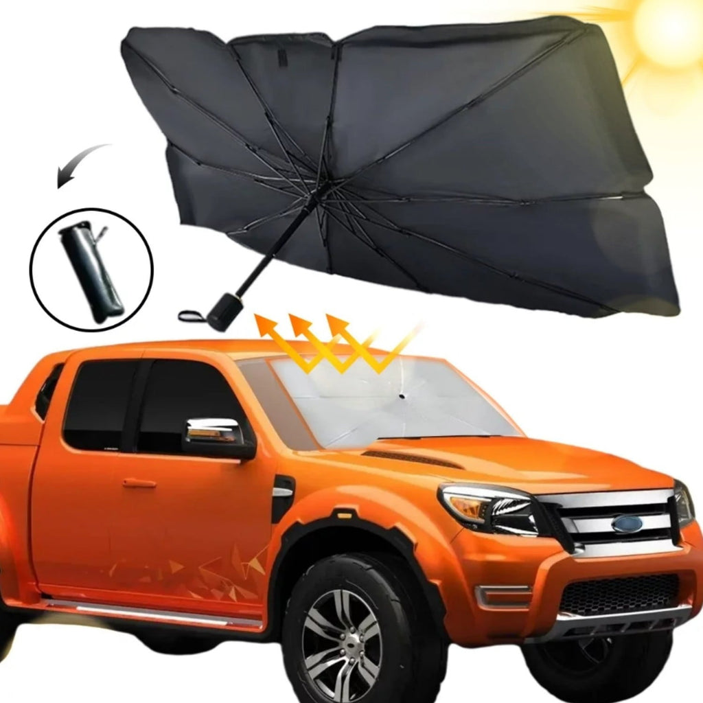 Home Times Windshield Sun Shade,Summer Foldable Umbrella Car Sun Shade Cover for Car Front Window (Heat Insulation Protection),Trucks/Cars/Auto Windshield Covers  (57*31'',Large,Silver)