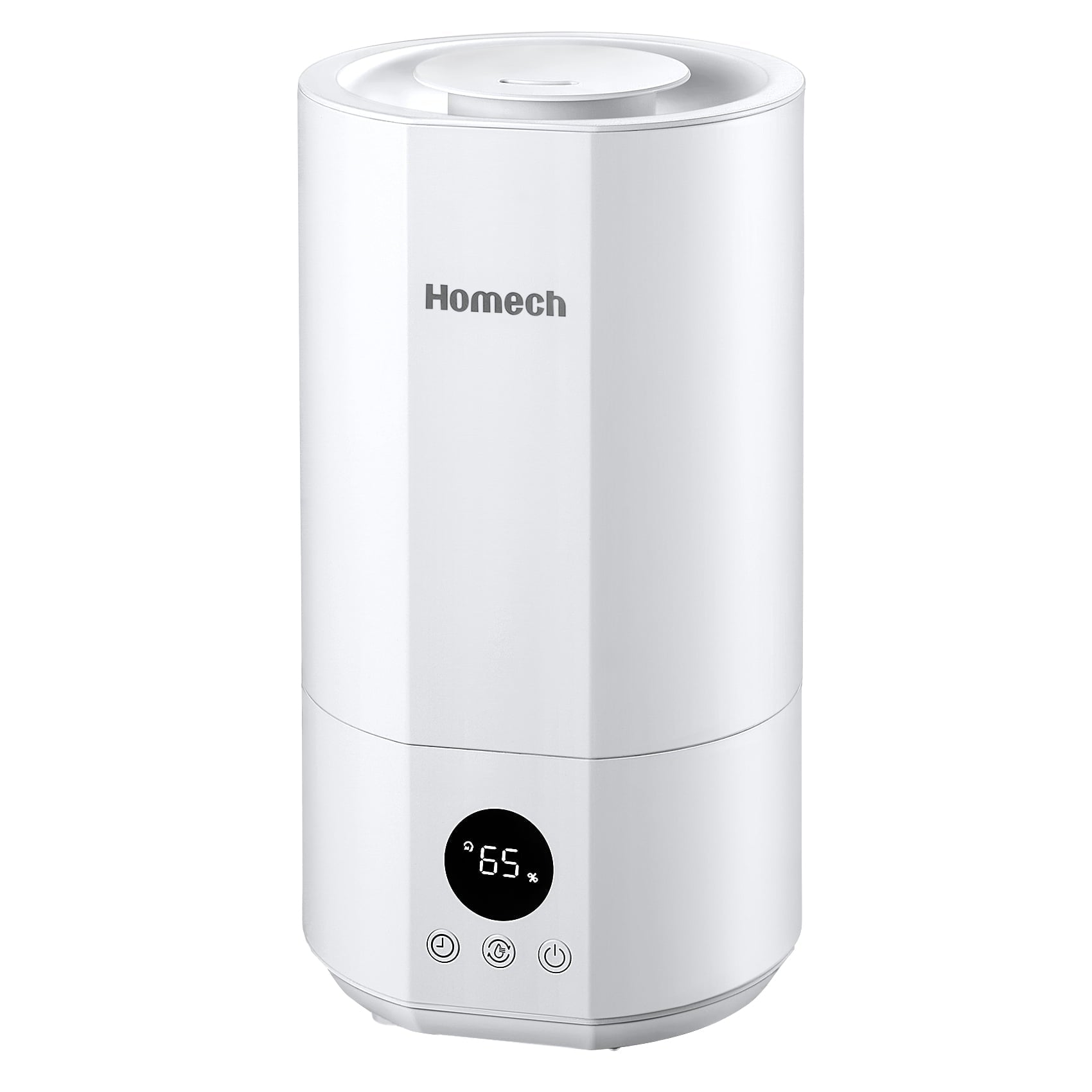 Homech Humidifier Top Fill(1 Gal/4L)Cool Mist Quiet Ultrasonic Air Humidifier with 12H Timer, AI Mode Adjustable 3 Mist Level, White
