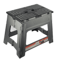 House 2 Home, Wide 12.5" Plastic 1 Step Folding Step Stool Gray