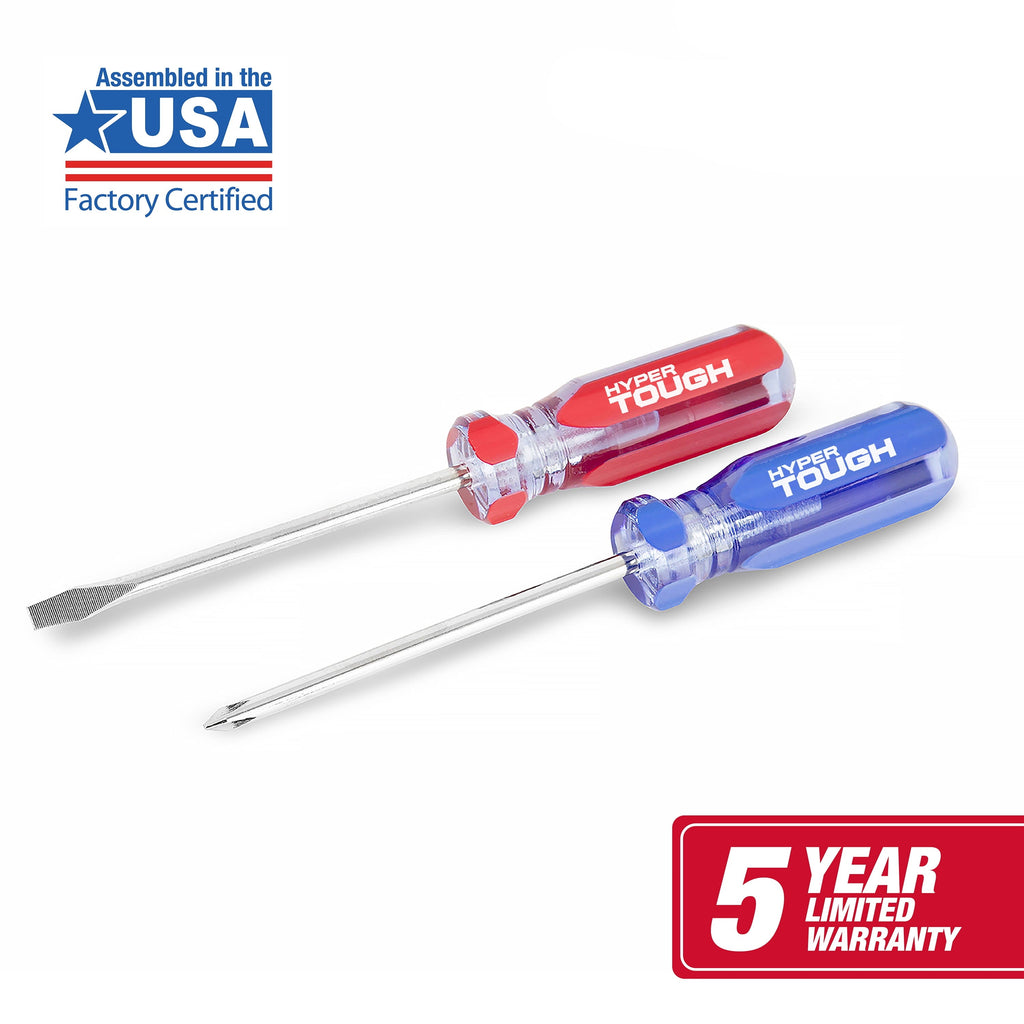 Hyper Tough 2-Piece Acetate Handle Pocket Screwdriver Set