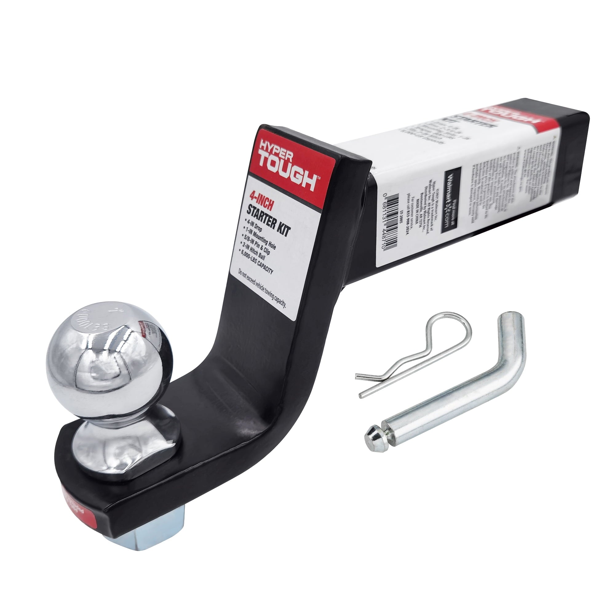 Hyper Tough Automotive 4 inch Starter Kit with 2 inch Hitch Ball