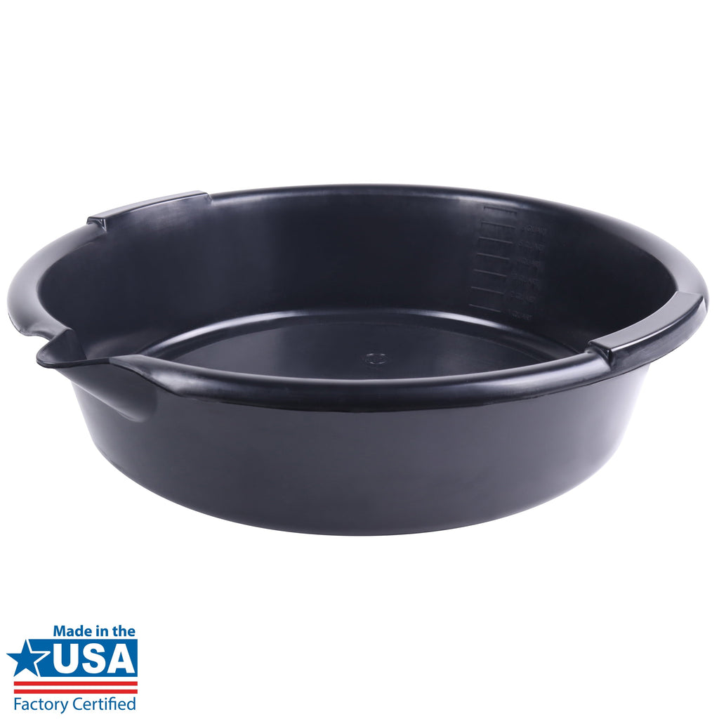 Hyper Tough Automotive 7-Quart Drain Pan, 7QDP-19-BLK, Black