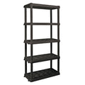 Hyper Tough Large 5-Tier Shelving Unit, W36 x D18 x H74" Interlocking Multipurpose Organizer, Black