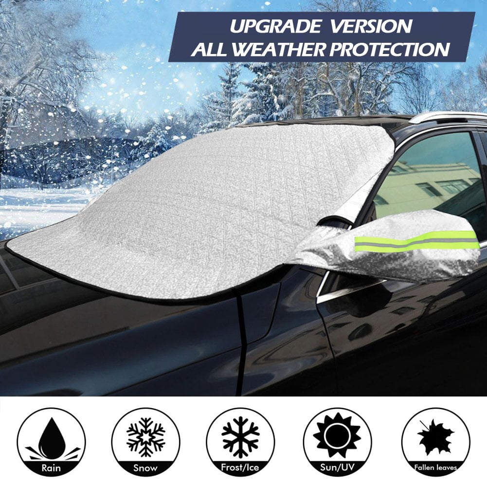IC ICLOVER Magnetic Car Windshield Snow Cover Thicken Sun Shade Frost Guard Winter Windshield Snow Ice Cover Car Windshield Protector for Car Trucks Vans and SUVs Stop Scraping Cute