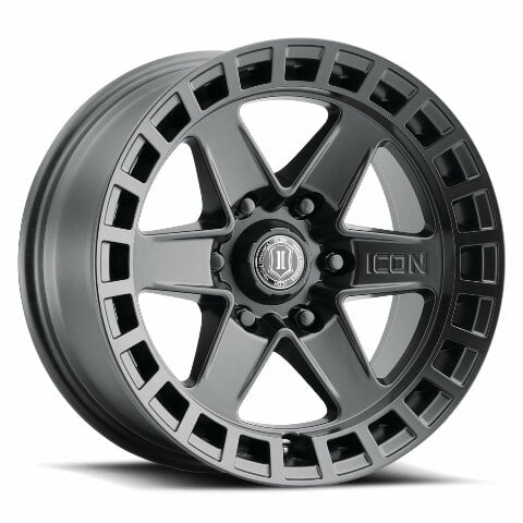 ICON ALLOYS RAIDER SAT BLK - 17 X 8.5 / 6 X 120 / 0 MM / 4.75" BS Fits select: 2015-2022 CHEVROLET COLORADO, 2015-2022 GMC CANYON