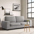 INGALIK 88.58" Modern Loveseat Sofa for Living Room, Chenille Sofa and Couch with Square Armrests, Removable Sofa Cushions and Detachable Sofa Cover, Easy to Install, 3 Seater, Light Grey