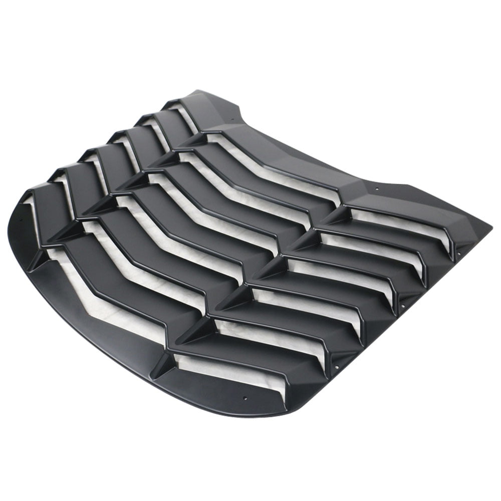 Ikon Motorsports Compatible with 15-23 Ford Mustang IKON Rear Window Louver Sun Shade Cover Windshield Vent - ABS 2015 2016 2017 2018 2019 2020
