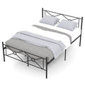 Infans Full Size Metal Platform Bed Frame w/ Headboard Mattress Foundation Black