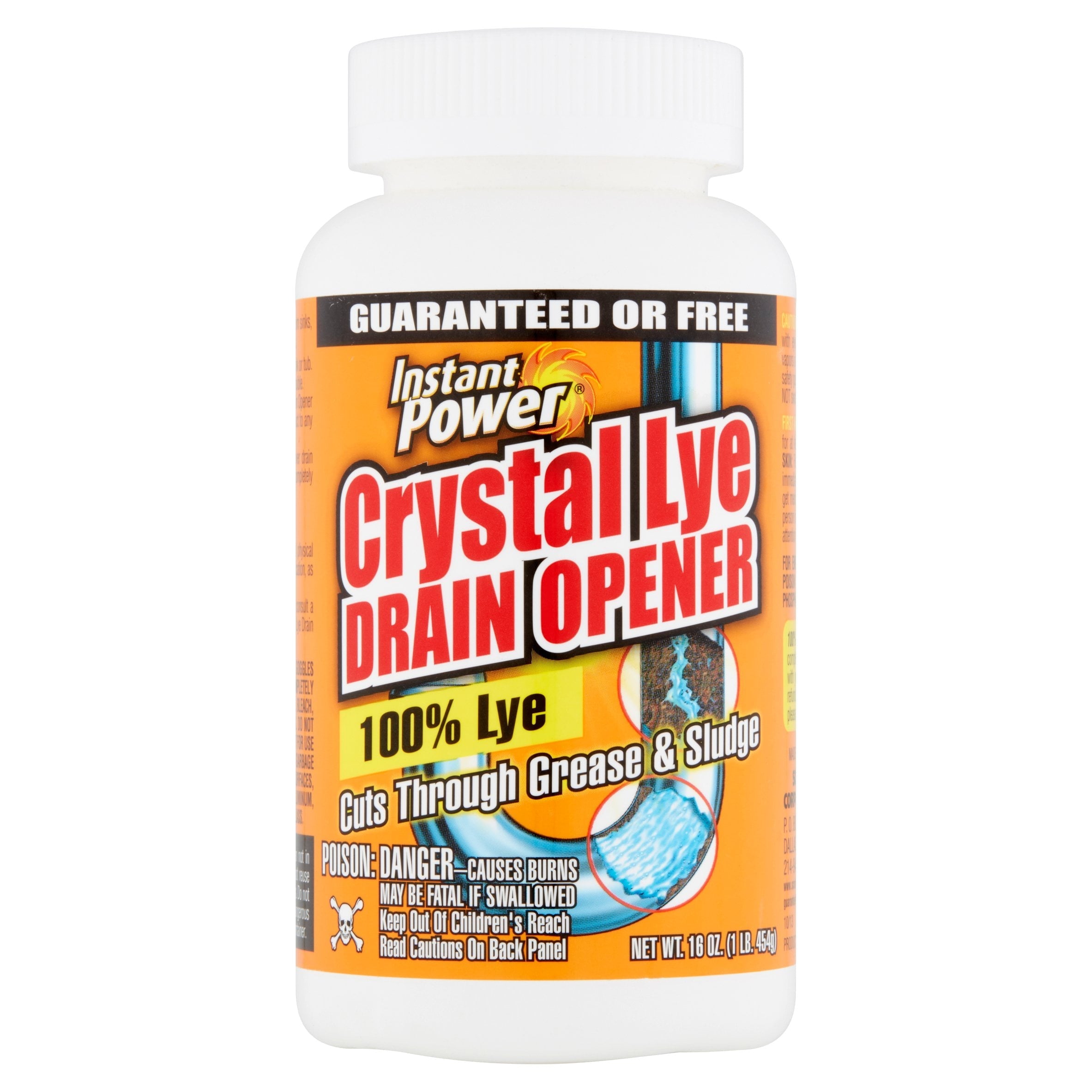 Instant Power Crystal Lye Drain Opener, 16 oz