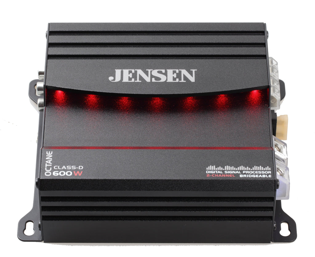 JENSEN XDA92RB Class D 2 Channel Bridgeable Amplifier with 80 Watts x 2 RMS, 600 Watts