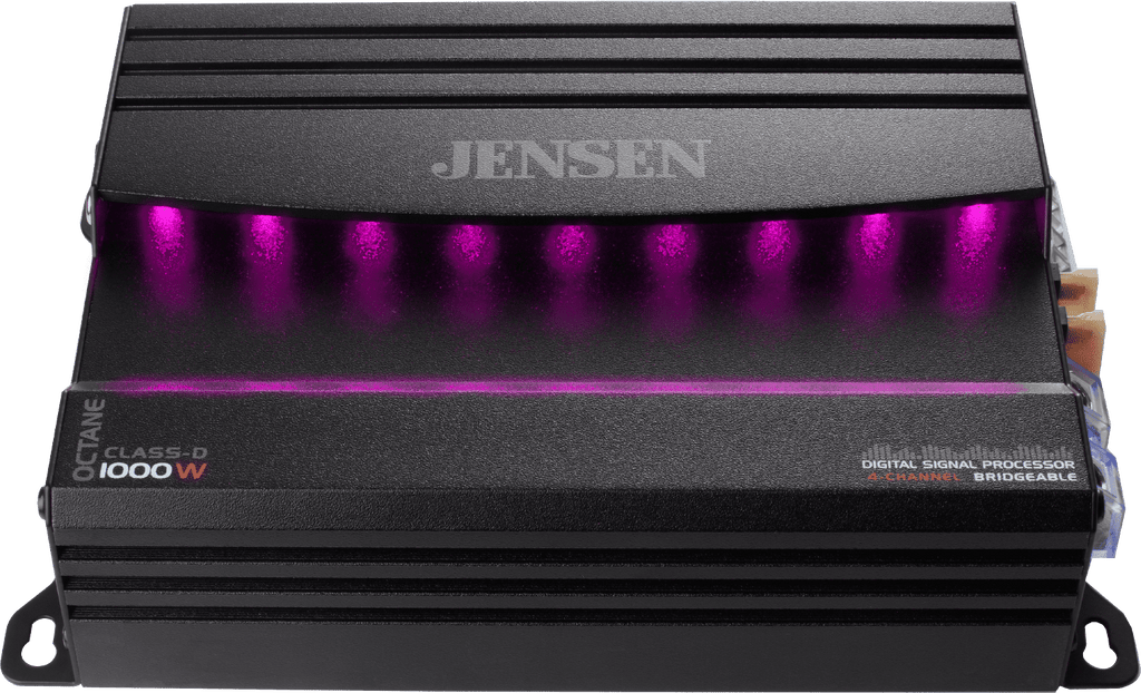 JENSEN XDA94RB Class D 4 Channel Bridgeable Amplifier with 80 Watts x 4 RMS and 1000 Watts