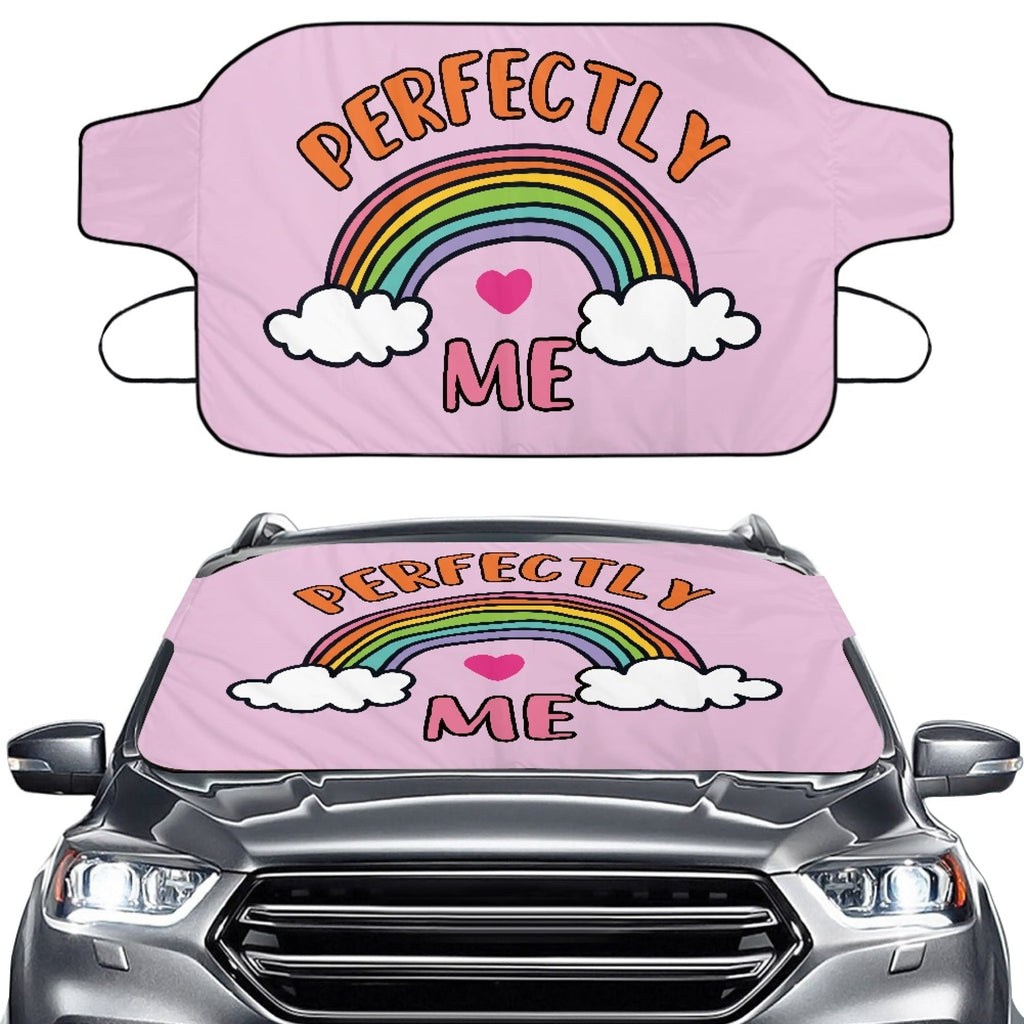 JINMUZAO Rainbow Windshield Snow Ice Cover, Protects Windshield and Wipers from Weatherproof, Rain, Sun, Frost, Vehicles, Cars Trucks Vans and SUVs,55.9"x37.7"