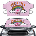 JINMUZAO Rainbow Windshield Snow Ice Cover, Protects Windshield and Wipers from Weatherproof, Rain, Sun, Frost, Vehicles, Cars Trucks Vans and SUVs,55.9"x37.7"