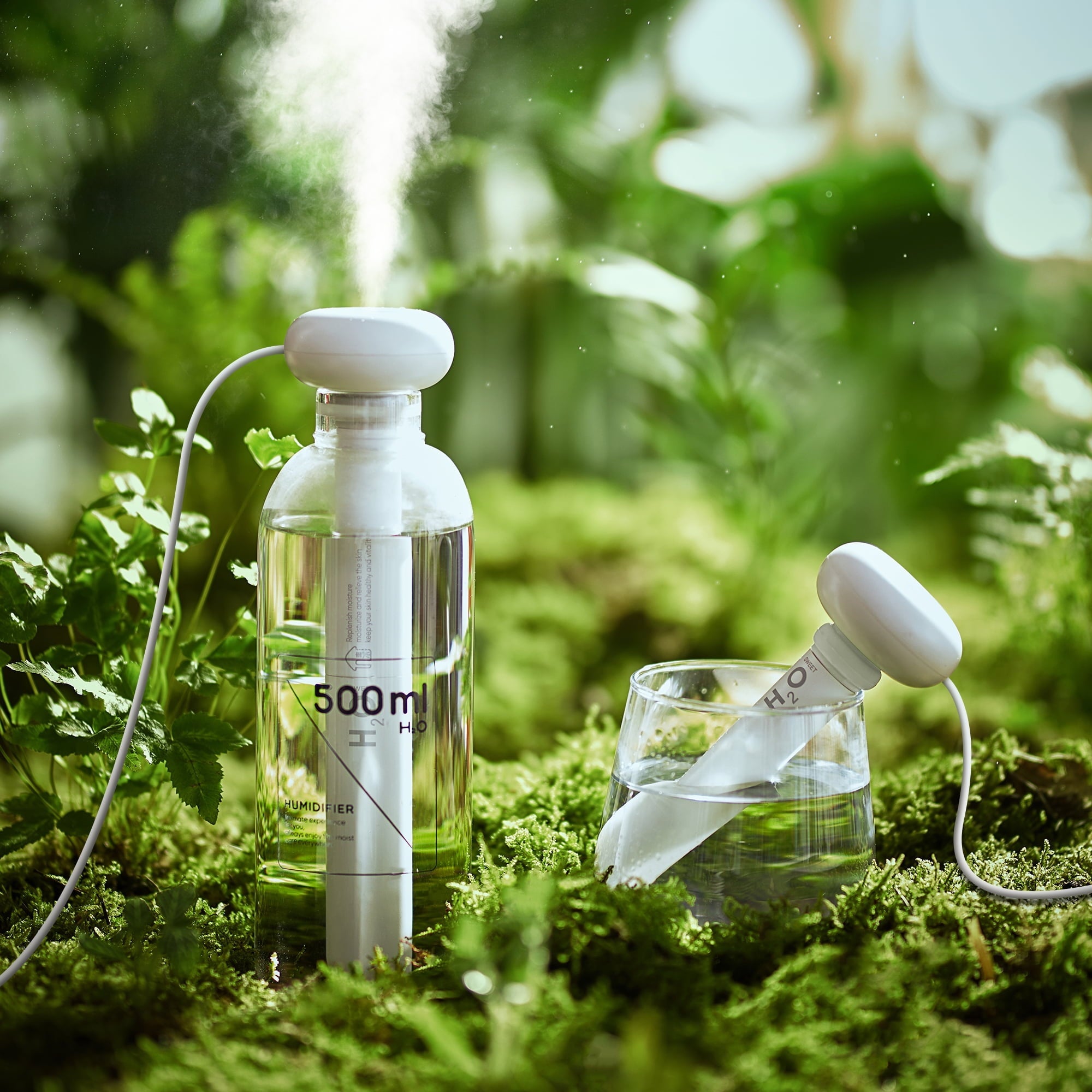 JISULIFE Mini Portable Humidifier, Small USB Personal Humidifiers with Ultra Quiet, Container Diversity, Auto Shut off, Tiny Travel Easy Use Humidifier for Plants, Car, Office, Hotel - White