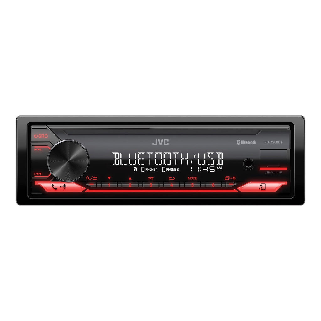 JVC KD-X280BT KD-X280BT Car In-Dash Unit, Single-DIN Digital Media Receiver with Bluetooth