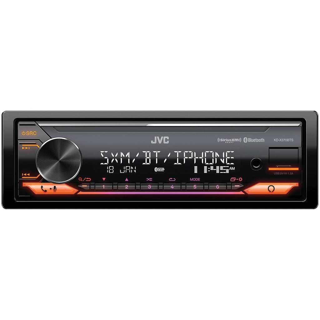 JVC KD-X370BTS Single-DIN In-Dash Digital Media Receiver with Bluetooth, Amazon Alexa, and SiriusXM Ready