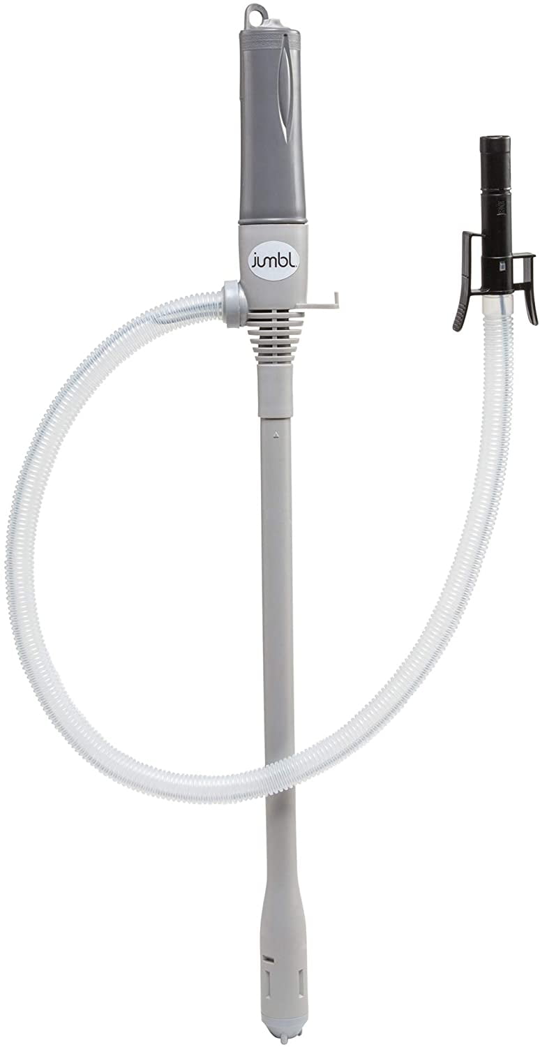 Jumbl Fuel Transfer Pump, Battery-Powered, 2.3 gal/Min Liquid Transfer for Water & More - Gray