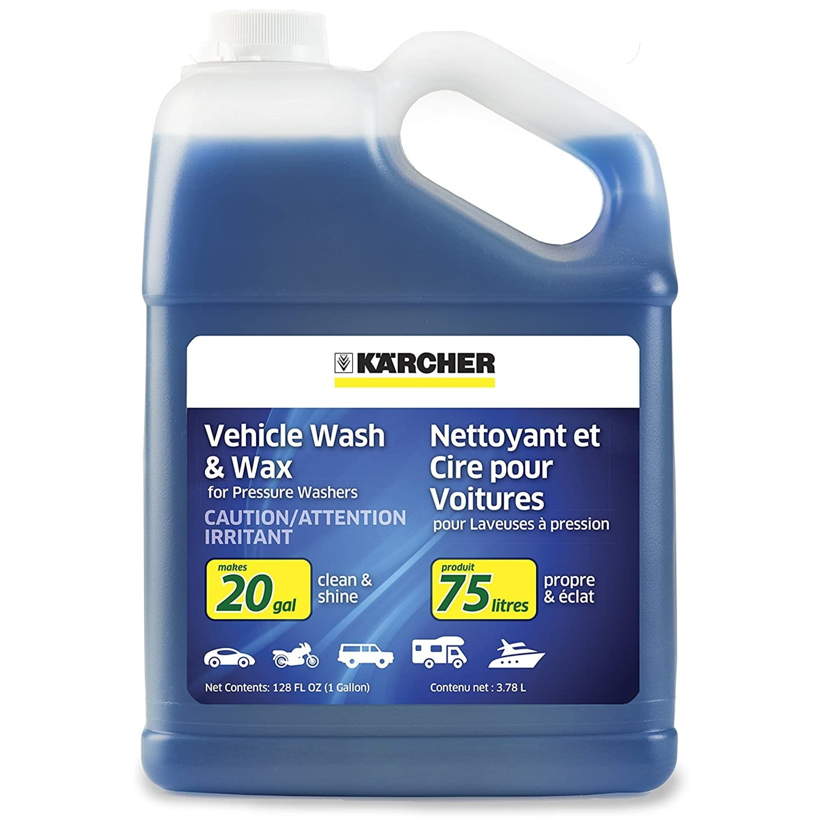 Kärcher Vehicle Car Wash & Wax Cleaning Soap Detergent for Pressure Washers - 1 Gallon - New