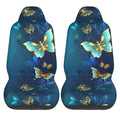 KAKALAD Blue butterfly Car Seat Covers Set Vehicle Front Seats Protector 2 Pcs