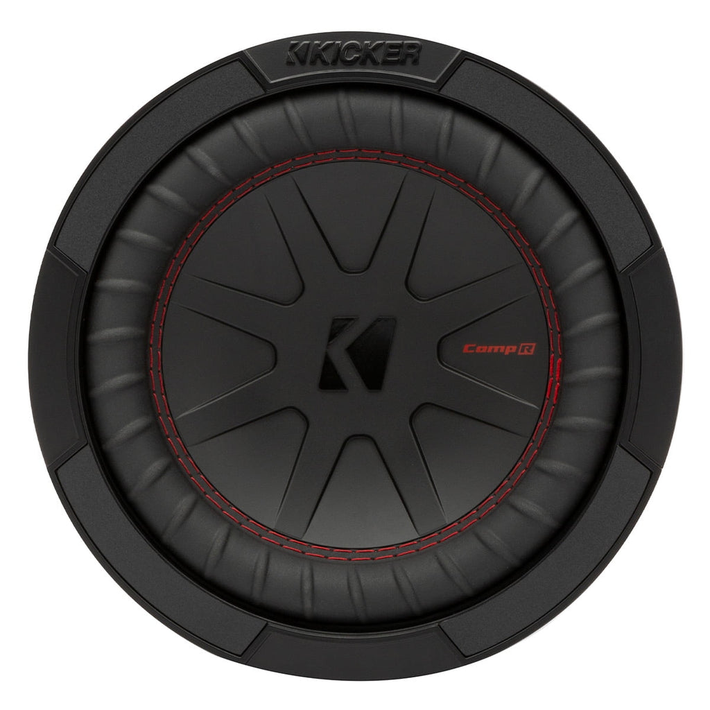 KICKER CompR 8 Inch 2 Ohm DVC 600W Peak Power Car Audio Subwoofer, Black