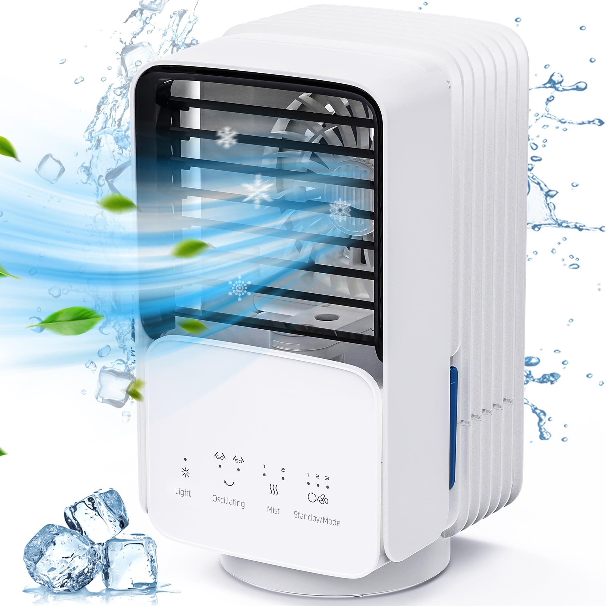 KLOUDIC Portable Air Conditioner Fan, Evaporative Air Cooler, USB Personal Desktop Cooling Fan with 3 Speeds,Small Air Cooler for Room