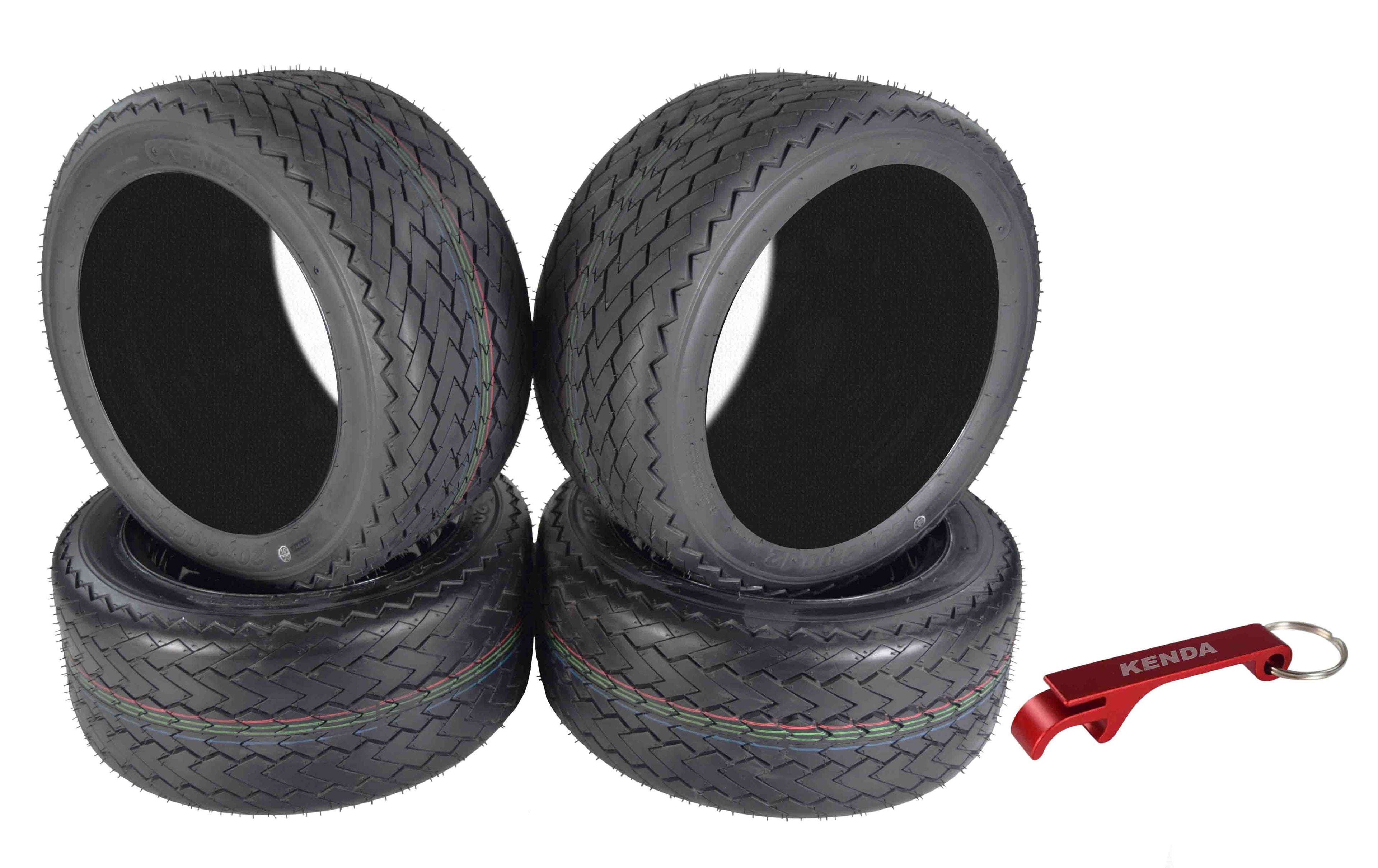 Kenda 235S2066 20x9-12 Hole-N-1 6 Ply Tubeless Golf Cart Turf Tires 4 Pack