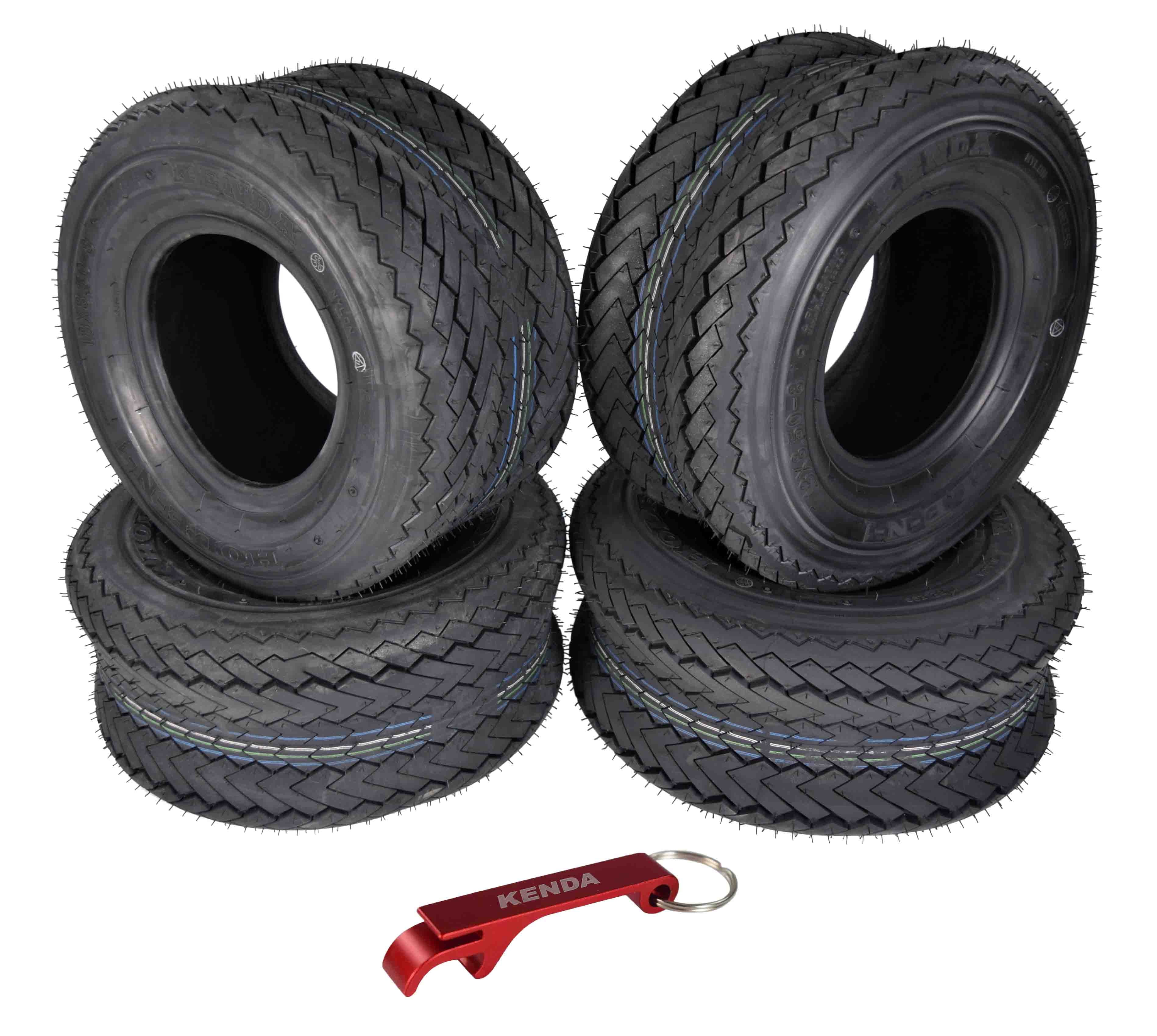 Kenda 243510L5 18x8.5-8 Hole-N-1 4 Ply Tubeless Golf Cart Turf Tires 4 Pack
