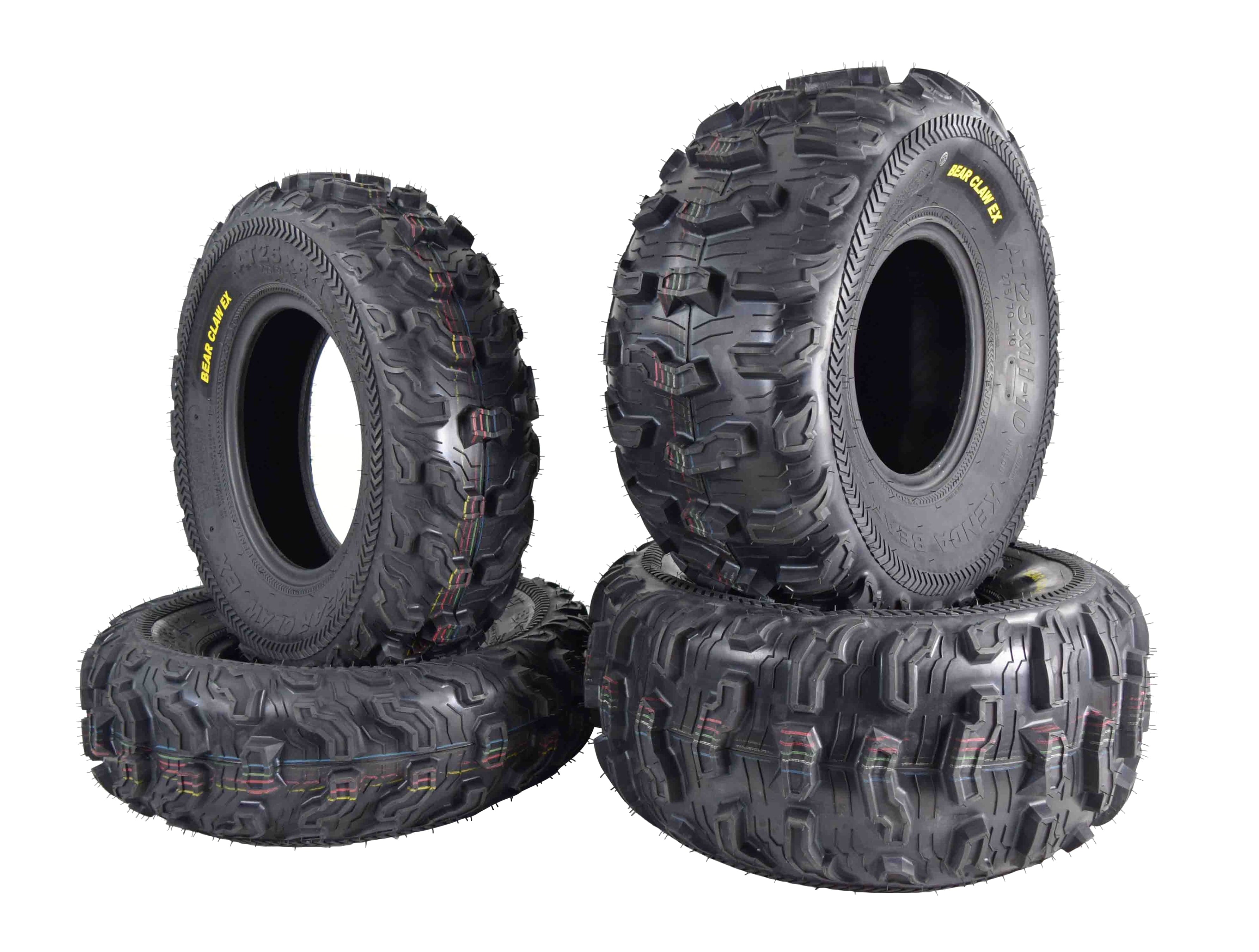 Kenda Bear Claw EX 25x8-12 F 25x10-12 R ATV 6 PLY Tires Bearclaw - 4 Pack Set