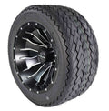 Kenda K389 20x9-12 Golf Cart Turf Front Rear Tire & 12x7 4/101.6 -47 (4x4) Black Wheel Kit for Non-Lifted Golf Carts or Golf Carts with 1"-3" Lift Kit 20x9x12