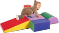 Kinder King Climb Foam Block for Toddler, 5Pcs Baby Foam Climb and Crawl Play Toy Set Indoor, Crawling and Sliding, Red & Yellow
