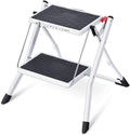 Kingrack 2 Step Ladder Folding Stool, Non-Slip Step Ladder, collapsible stool for adults, Heavy Duty 330Lbs Capacity Industrial Lightweight