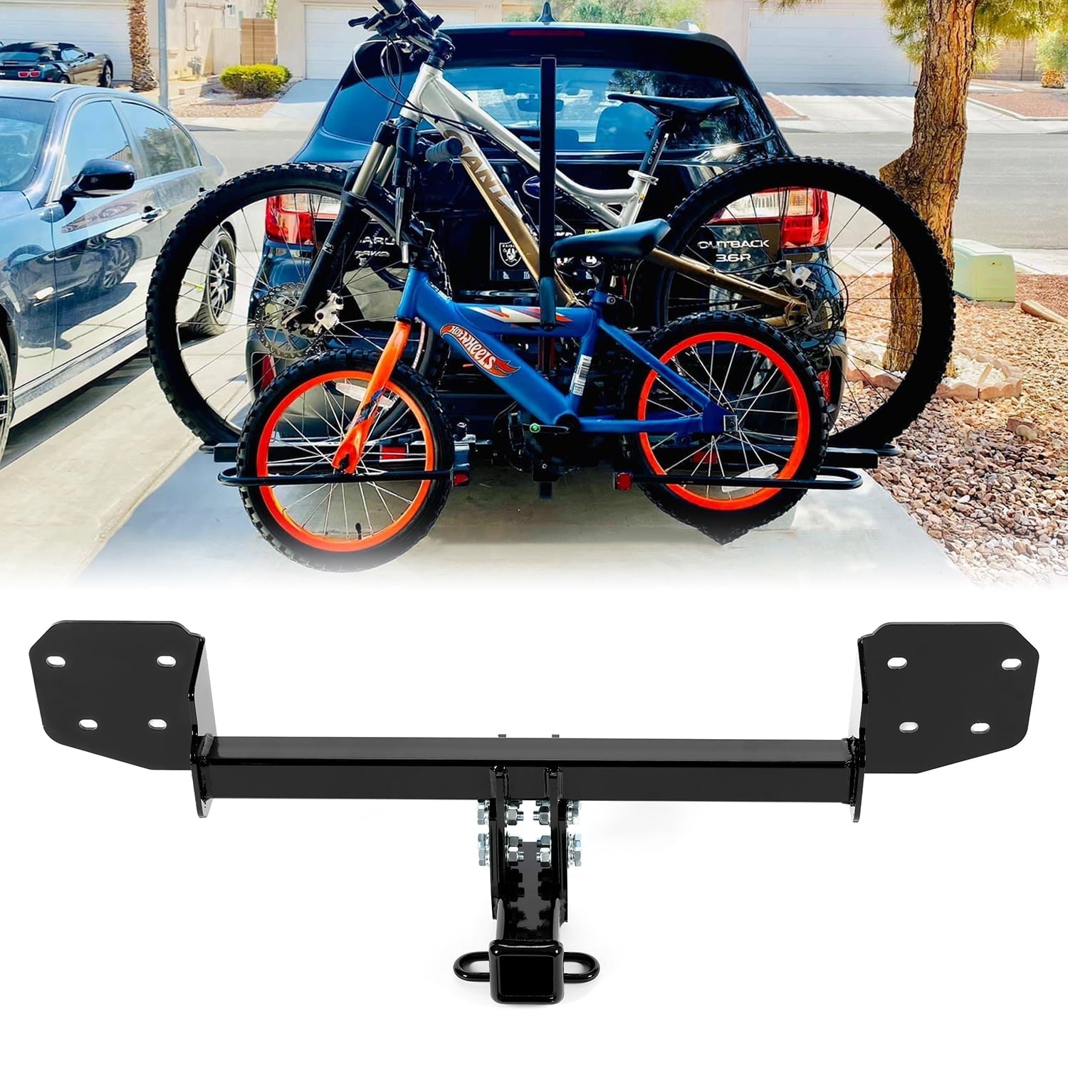 Kojem Class 3 Tow Trailer Hitch 2 Inch Receiver for 2010-2019 Subaru Outback Hatchback Steel Black