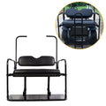 Kojem Flip Folding Rear Back Seat Kit Compatible with EZGO TXT Golf Cart | Black Cushions | 1995 & Up - You Will Receive (2) Packages