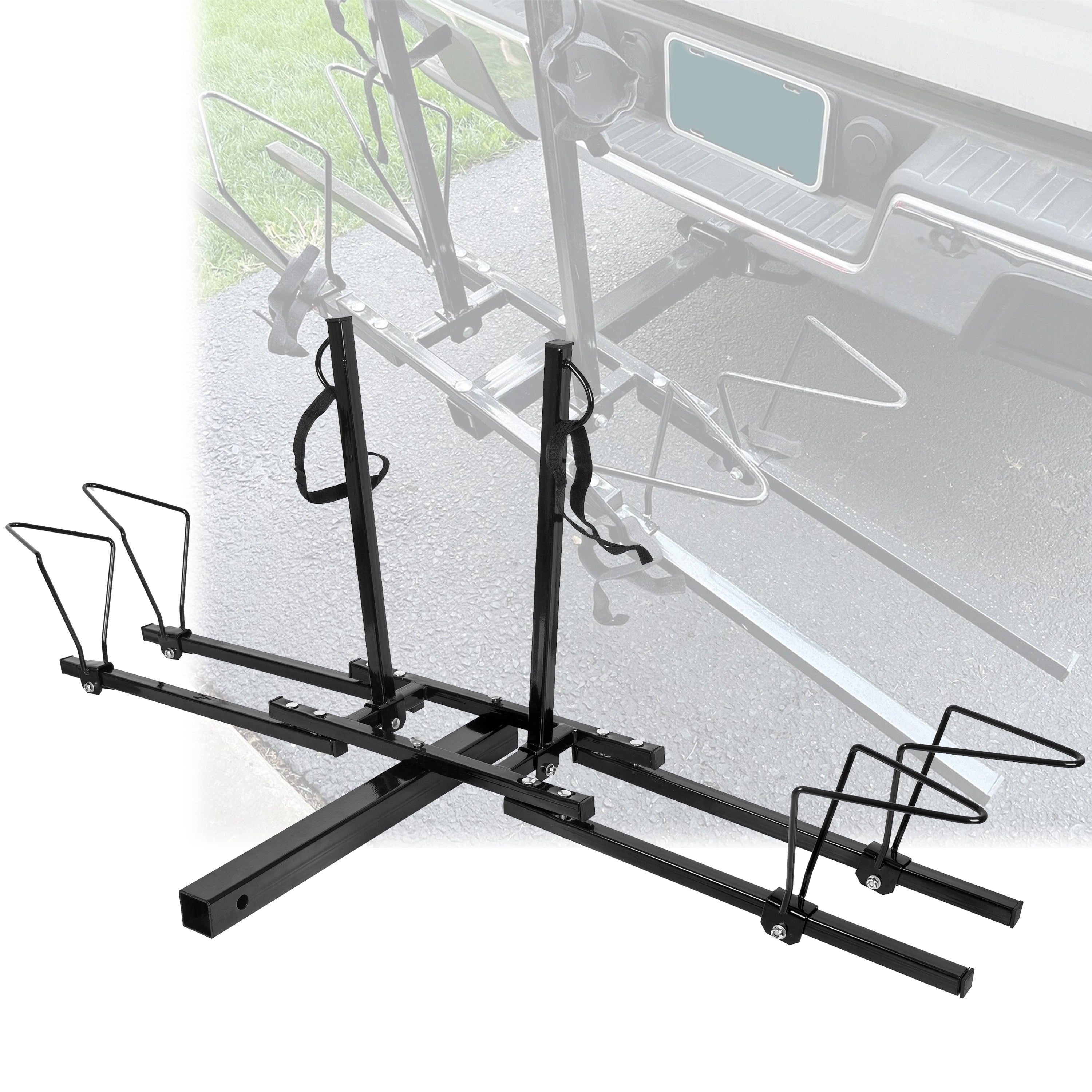 Kojem Heavy Duty 2 Bicycle Hitch Mount Bike Rack Carrier Platform for 2'' Receiver Trucks SUV