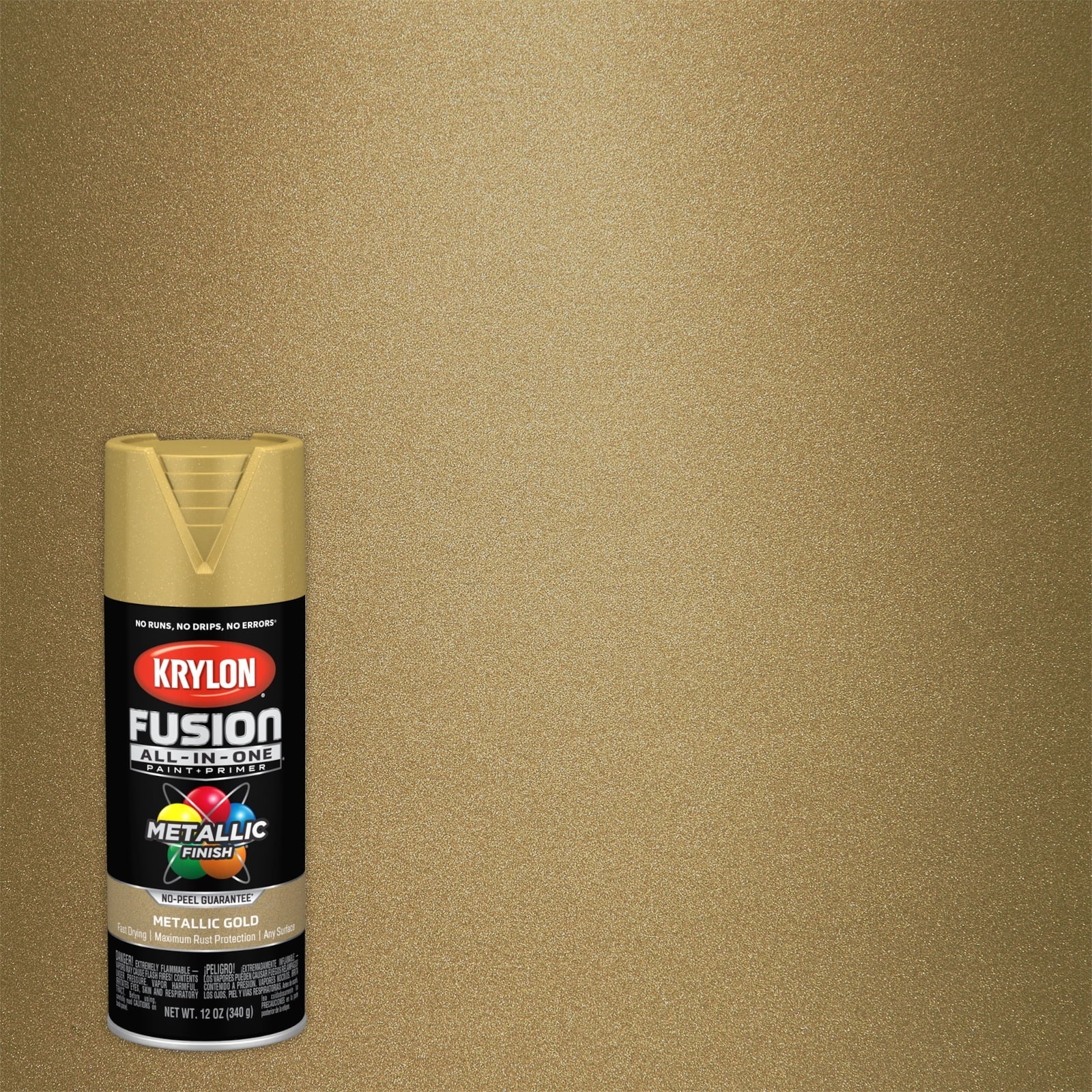 Krylon K02770007 Krylon Fusion All-In-One Metallic Gold Metallic 12 oz Spray Paint, Multi-Surface, (1 Piece, 1 Pack)