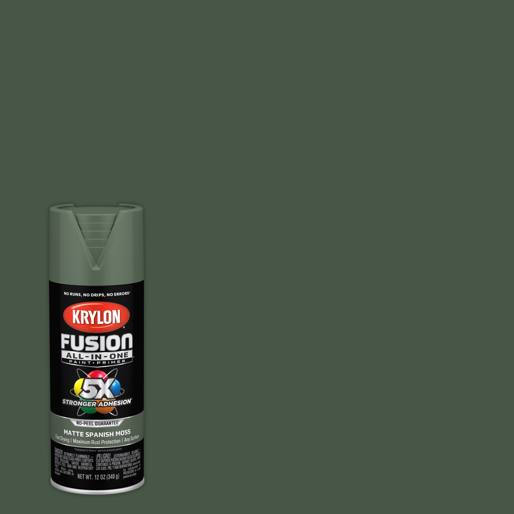 Krylon K02796007 Krylon Fusion All-In-One Spanish Moss Matte 12 oz. Spray Paint, Multi-Surface, (1 Piece, 1 Pack)