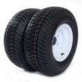 Ktaxon 2* 20.5x8.0-10 LRC Bias Trailer Tires on 5 Lug White Wheels 205/65-10