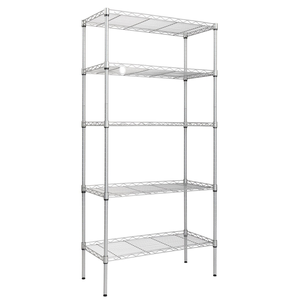 Ktaxon 5-Tier Wire Shelving Unit, Steel Storage Rack for Office Kitchen 30" W x 14" D x 60" H, Silver