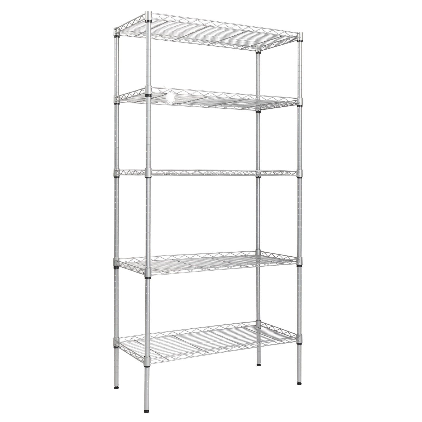 Ktaxon 5-Tier Wire Shelving Unit, Steel Storage Rack for Office Kitchen 30" W x 14" D x 60" H, Silver