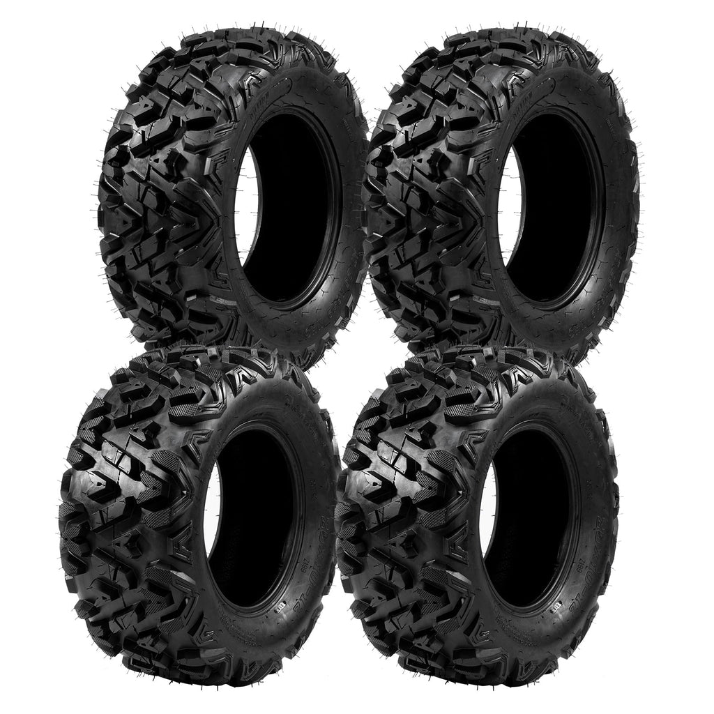 Ktaxon Set of 4 6PR All Terrain ATV UTV Tires, 25x8-12 Front & 25x10-12 Rear, Tubeless