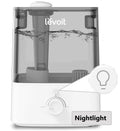 Levoit Cool Mist Humidifier for Room, Top Fill Vaporizer for Large Rooms with Nightlight, 6L, Classic 300, Gray