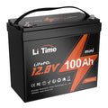 LiTime 12V 100Ah MINI LiFePO4 Lithium Battery, Upgraded Max. 1280Wh Energy Small Size LiFePO4 Battery with Upgraded 100A BMS for RV, Camper, Solar, Trolling Motor