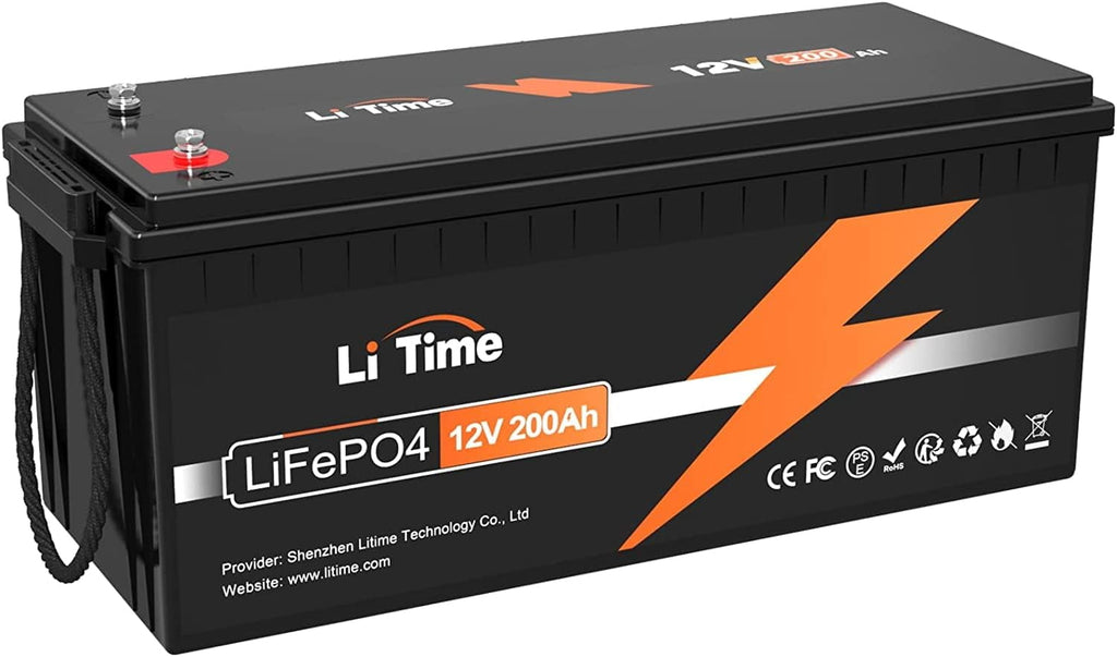 LiTime 12V 200Ah LiFePO4 Lithium Battery, Max. 2.56kWh Energy for Trolling Motor RV Off-Grid Application Motorhome