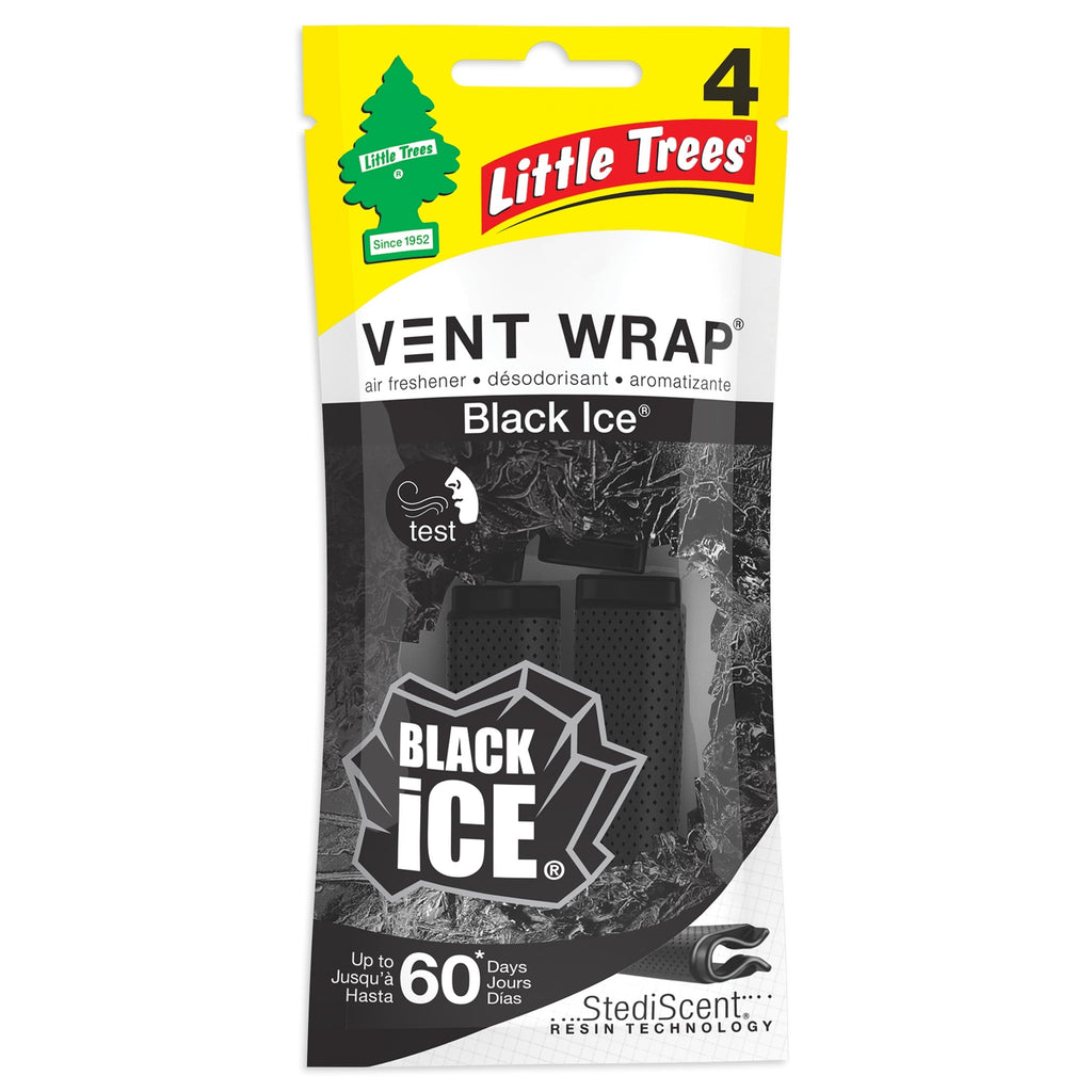 Little Trees Air Freshener Vent Wrap Black Ice 4-Pack