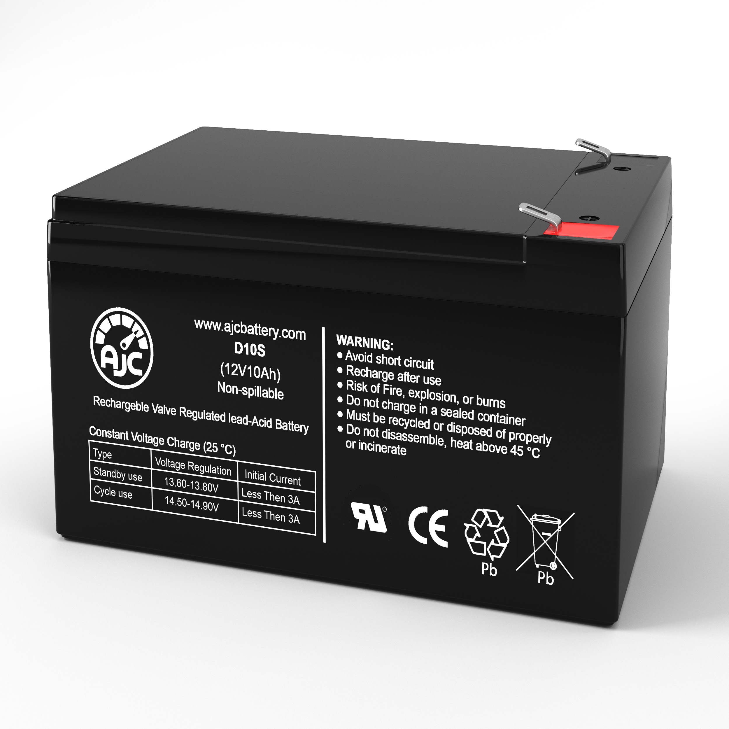 Long Way LW-6FM10 12V 10Ah Sealed Lead Acid Battery - This Is an AJC Brand Replacement