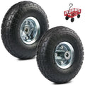 LotFancy 10 in Tire, 4.10/3.50-4 Solid Tyre Wheels Wear-Resistant Corrosion-Resistant for Hand Truck Gorilla Cart Garden Wagon Trolley Dolly Replacement Tire, 2 Pack